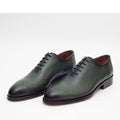 Men's Solid Green Whole Cut Oxford Leather Dress Shoes