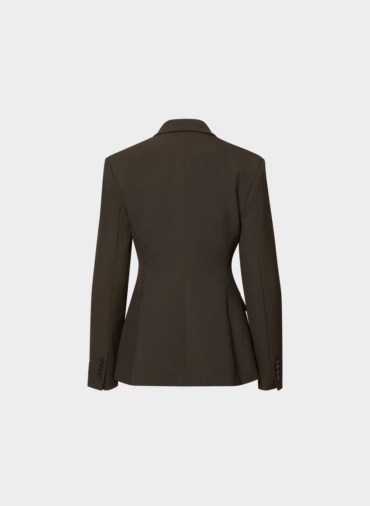Single-Breasted Stretch Blazer - Brown Check