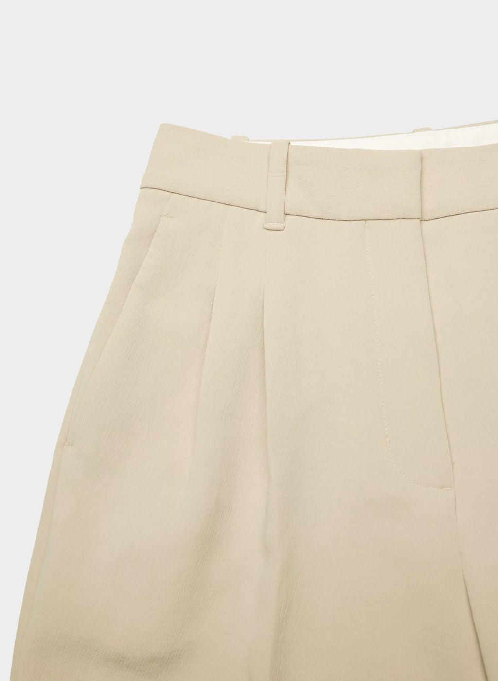 High-Rise Wide-Leg Crepe Trousers - Sand