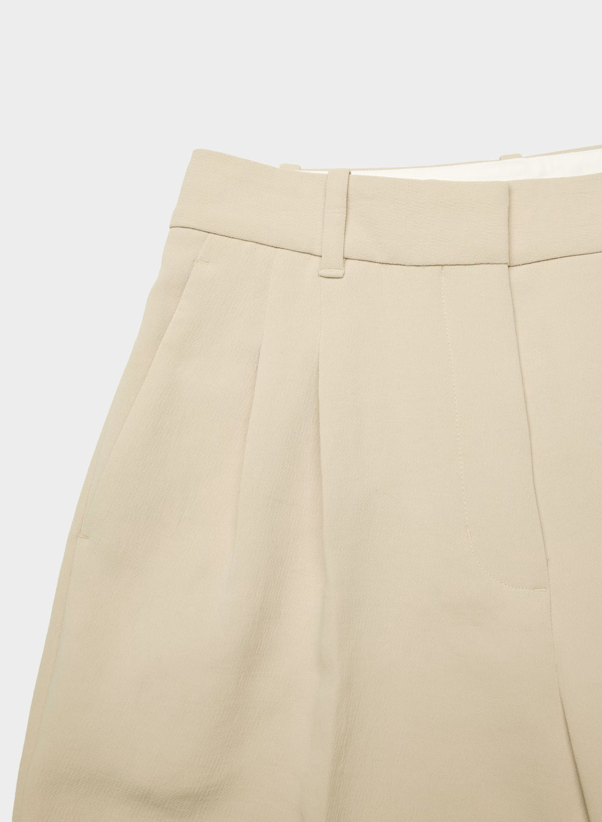 High-Rise Wide-Leg Crepe Trousers - Sand