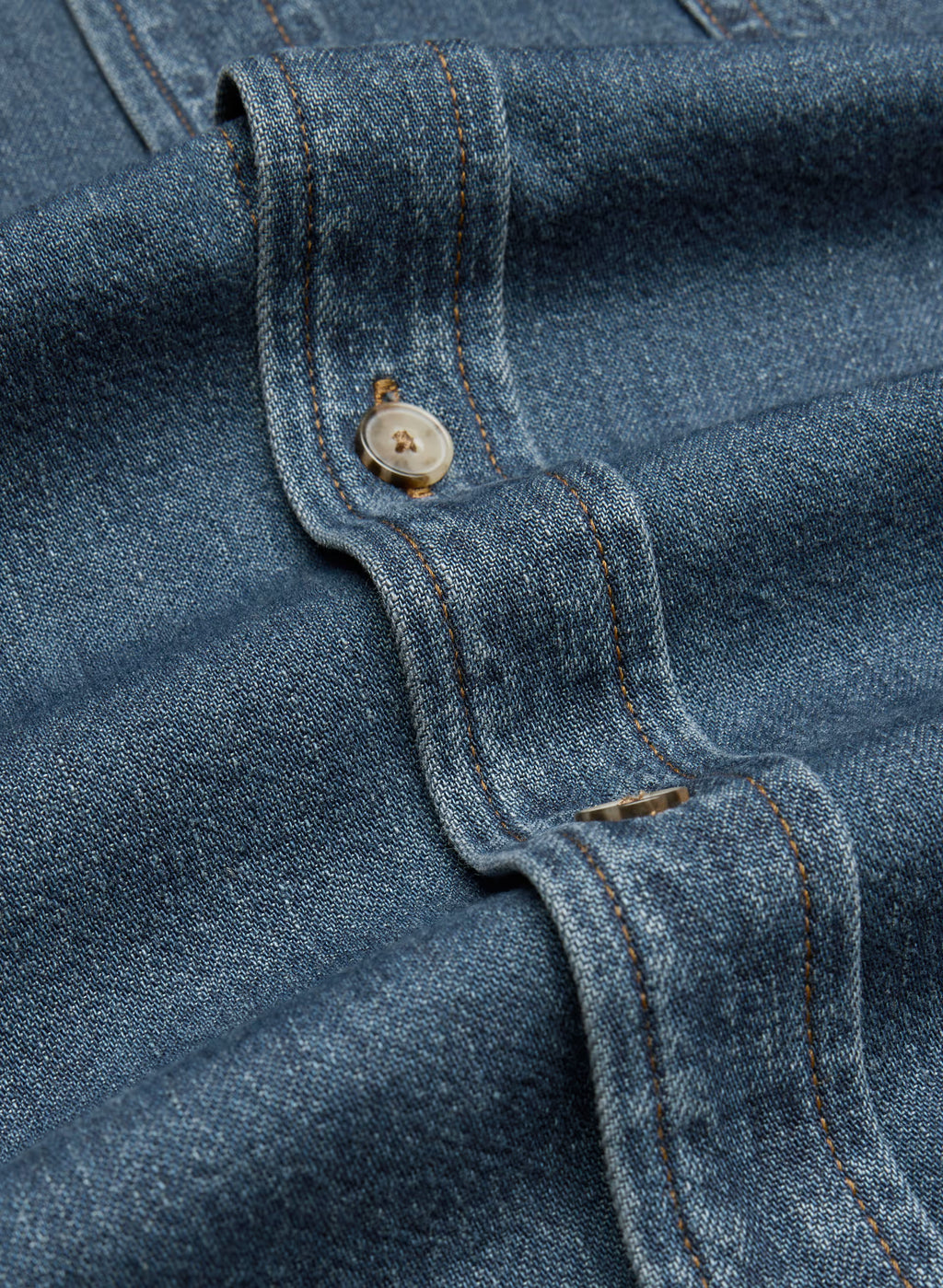 Oversized Hemp Blend Denim Shirt - Indigo
