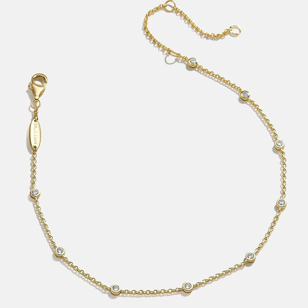 Gold-Plated Pavé Crystal Anklet