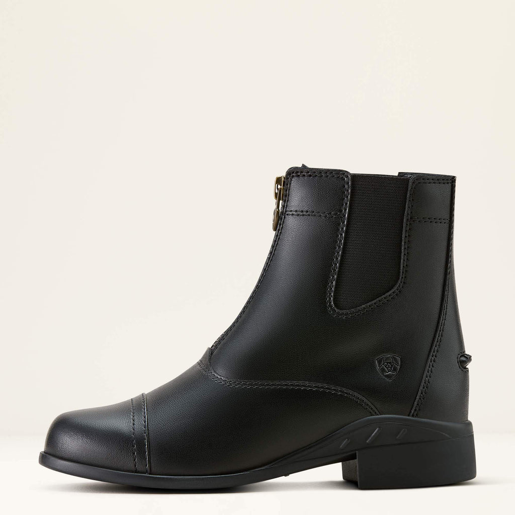 Kids' Leather Zip Paddock Boot - Black