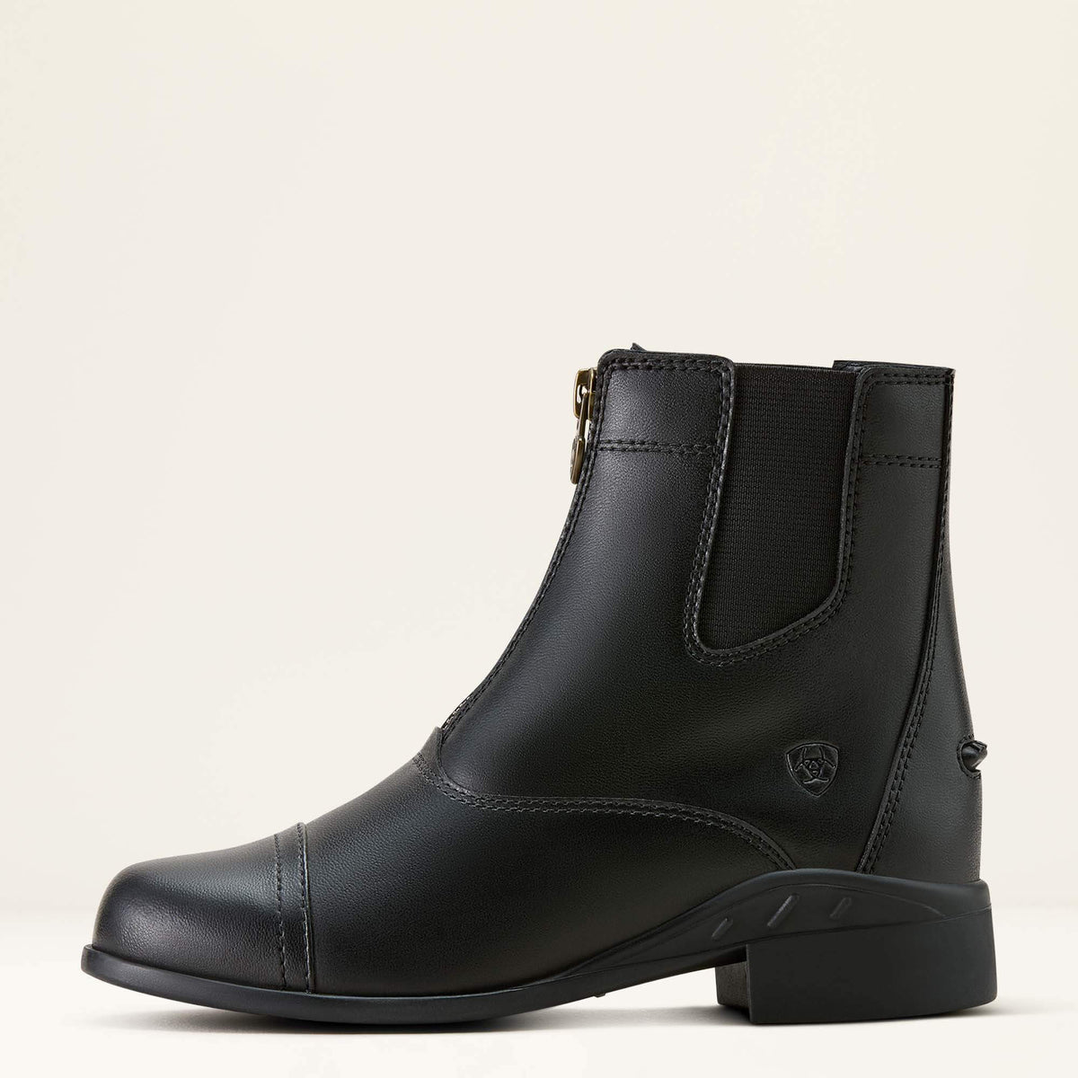 Kids' Leather Zip Paddock Boot - Black