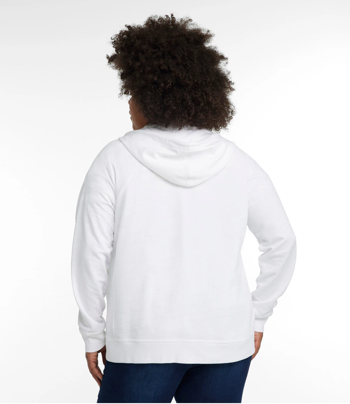 Women's French Terry Full-Zip Hoodie - White