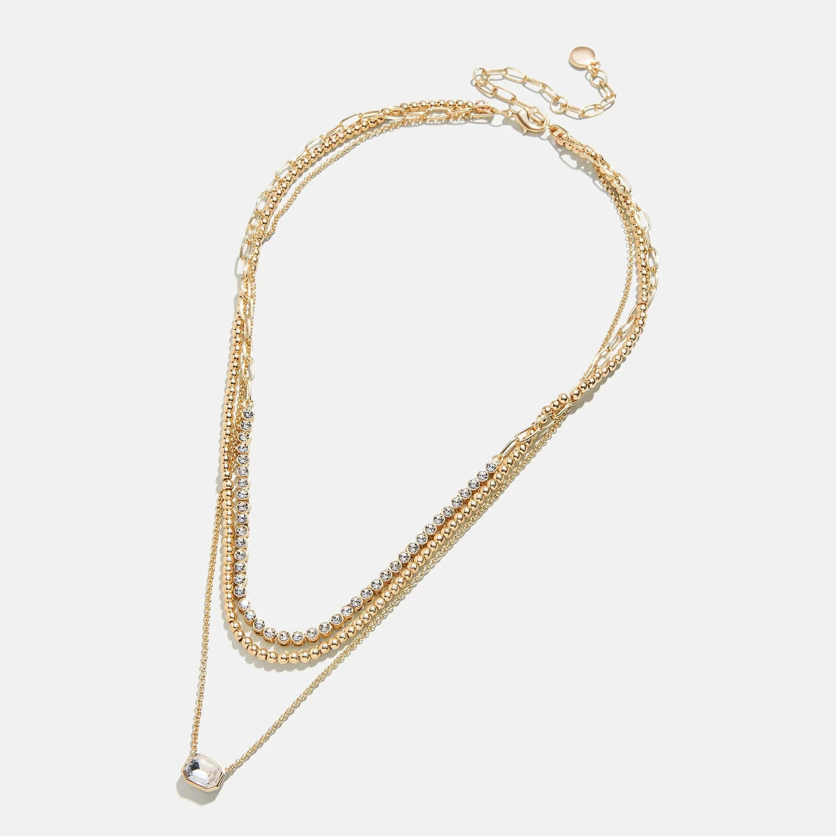 Gold Pavé Triple Layer Necklace