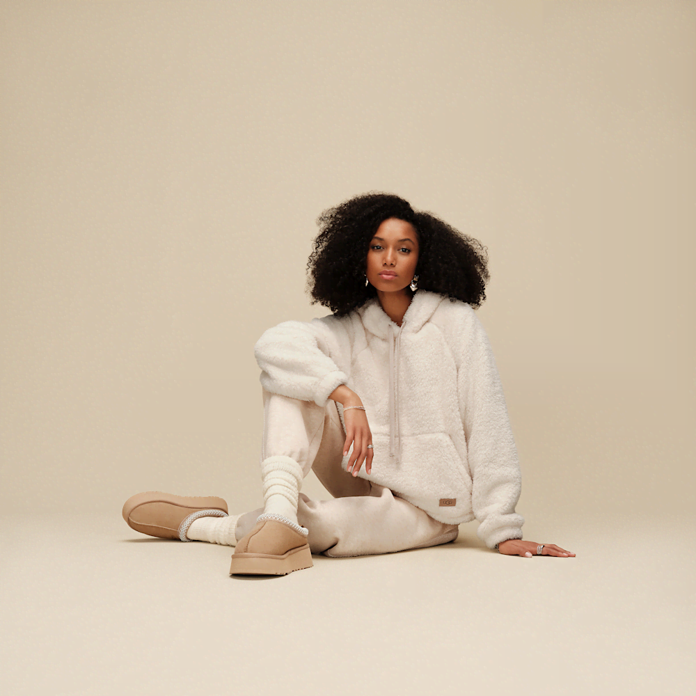 Women's Oversized Fleece Hoodie - Coffee Grounds