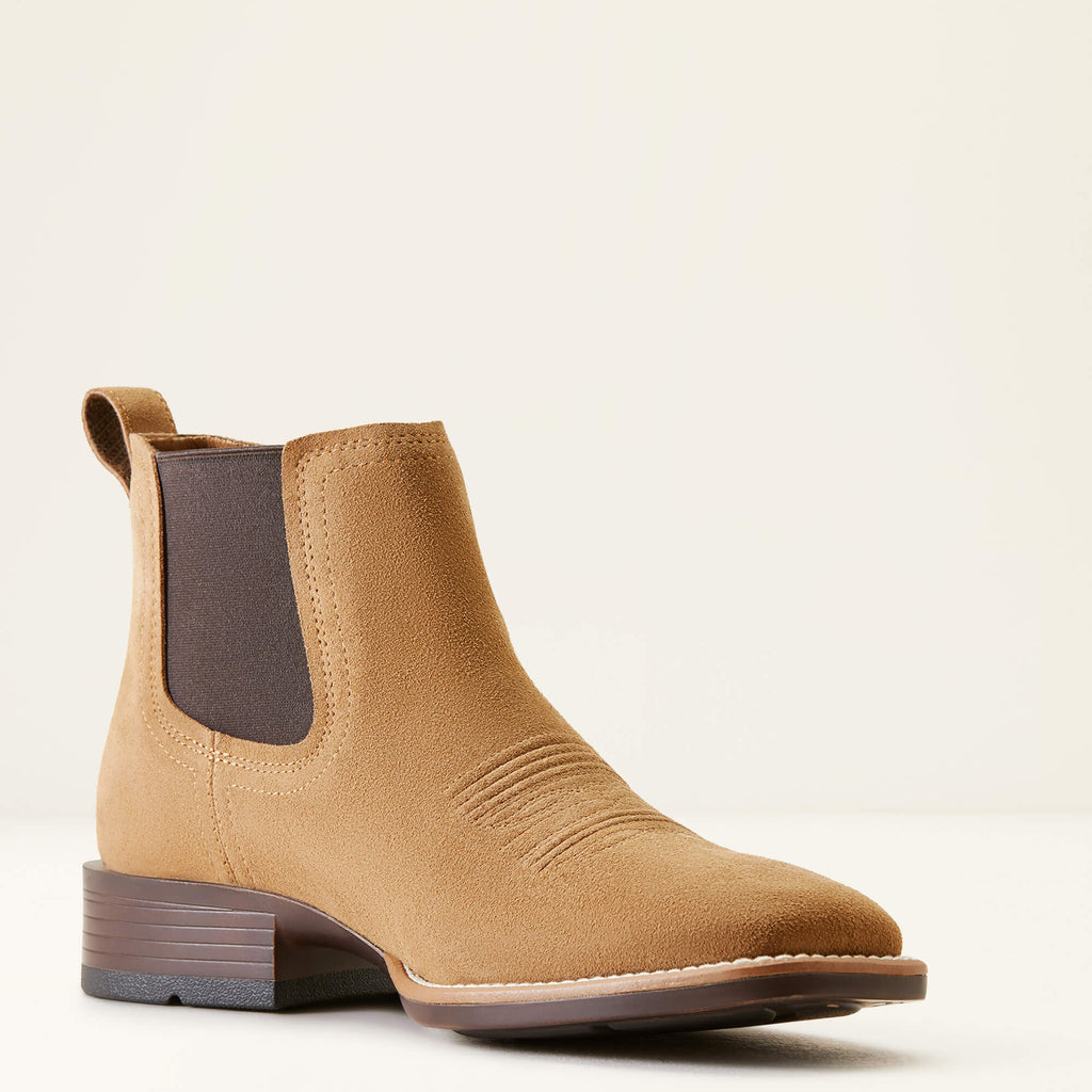 Men's Suede Wide Square Toe Chelsea Boots - Navy