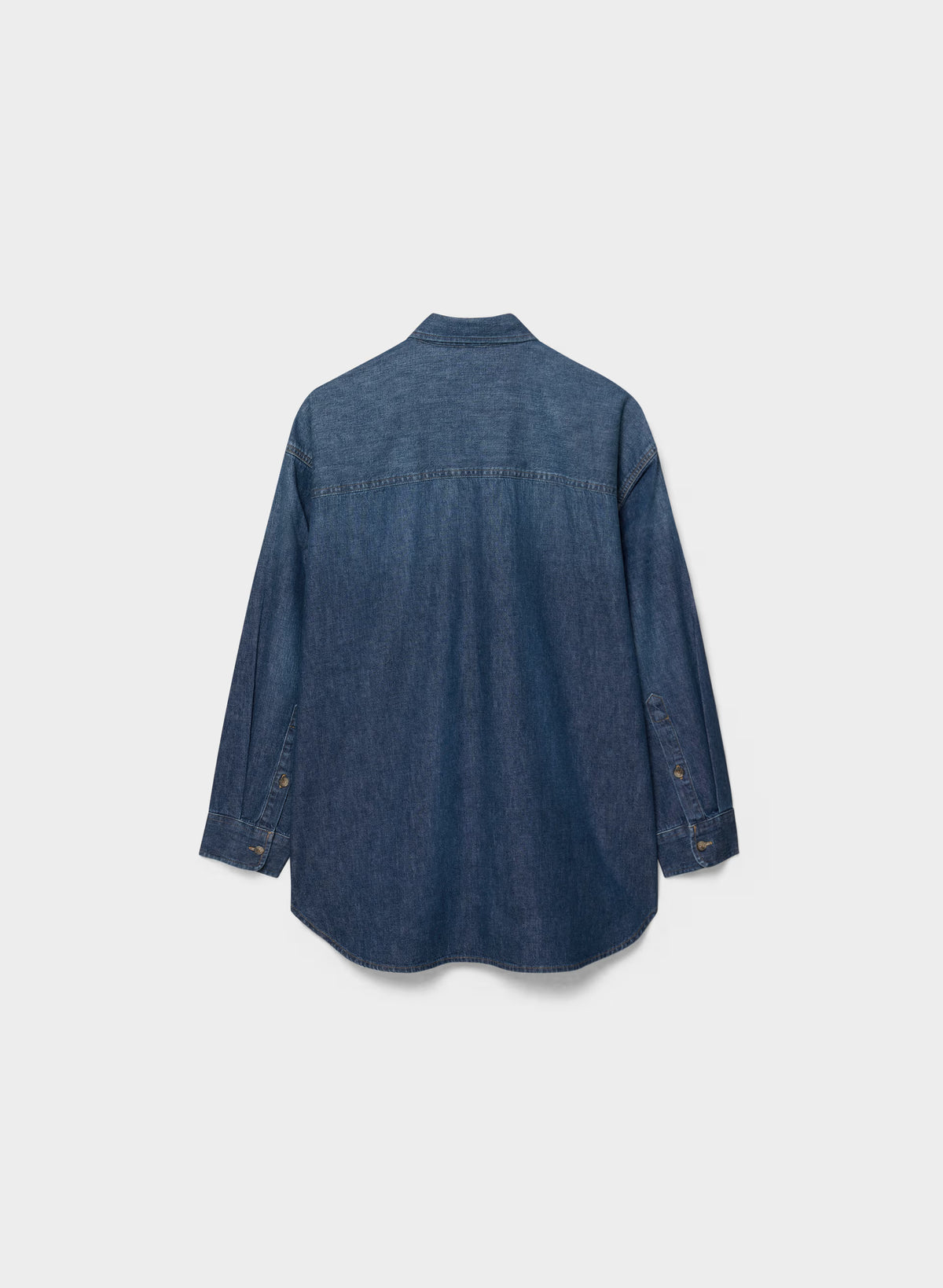 Oversized Hemp Blend Denim Shirt - Indigo