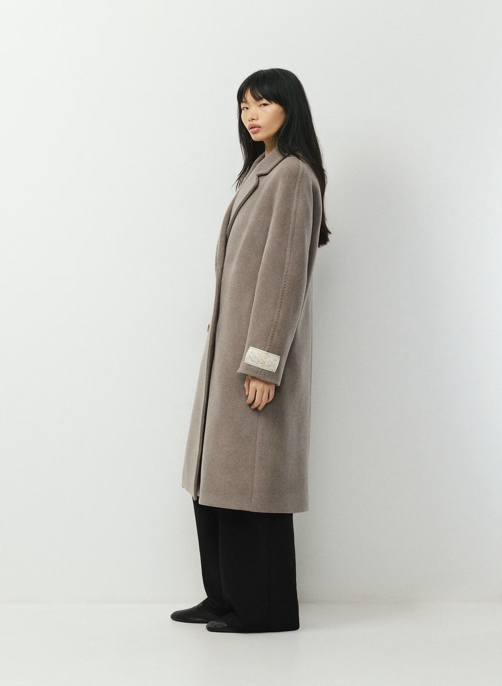 Double-Breasted Wool Cashmere Coat - Herringbone
