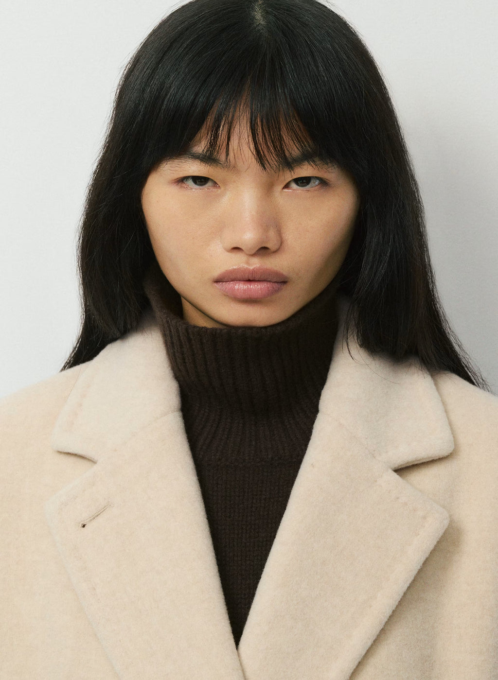 Double-Breasted Wool Cashmere Coat - Herringbone