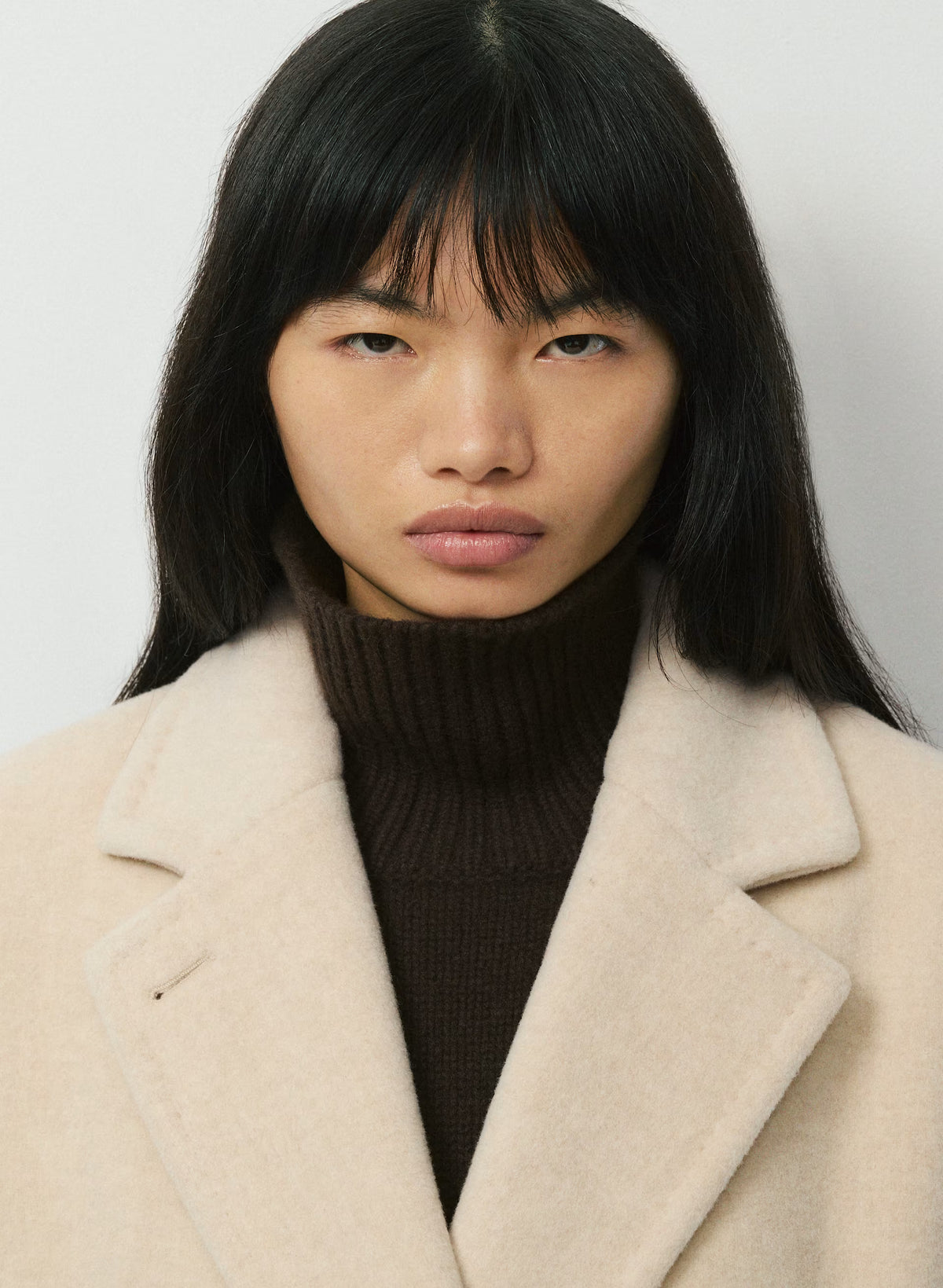 Double-Breasted Wool Cashmere Coat - Herringbone