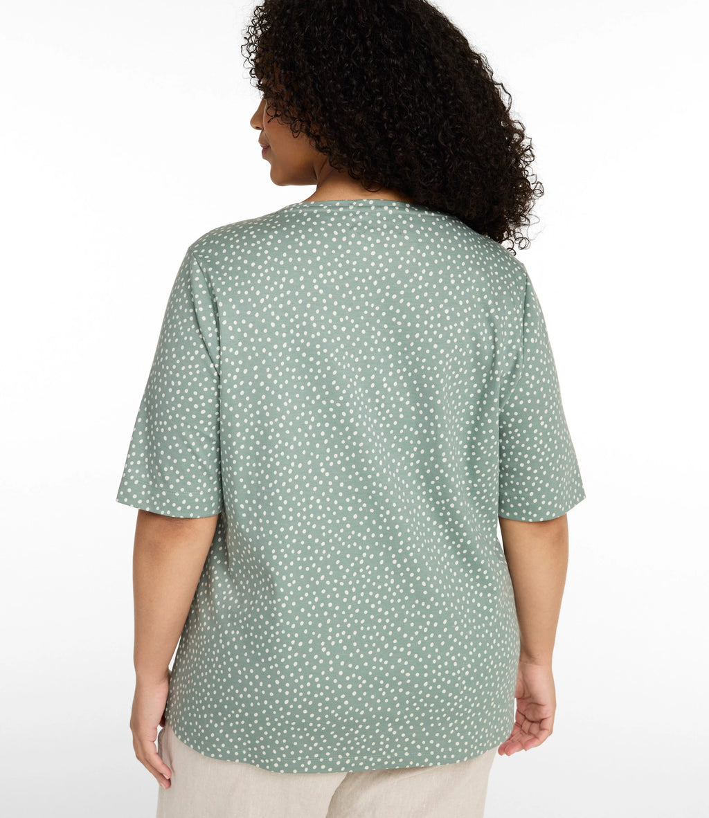Women's Printed Elbow Sleeve Cotton Tee