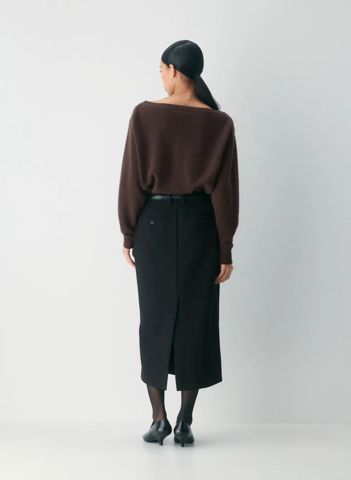 Cashmere Boatneck Sweater - Heather Gray