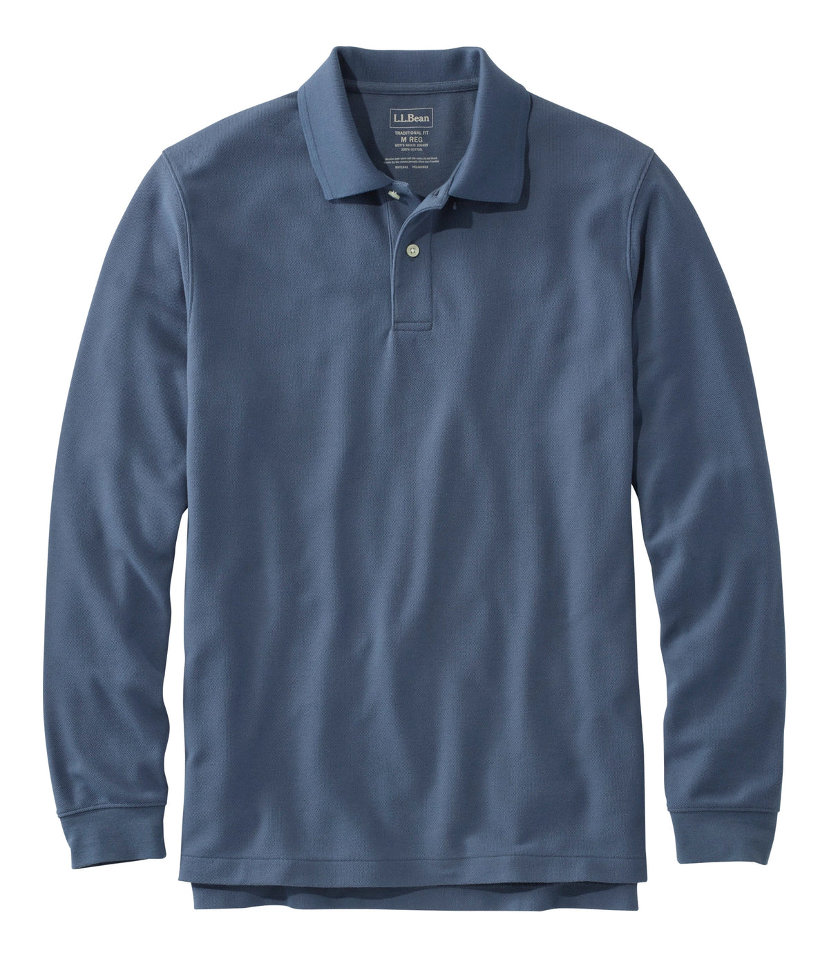 Men's Long-Sleeve Cotton Pique Polo - Lavender