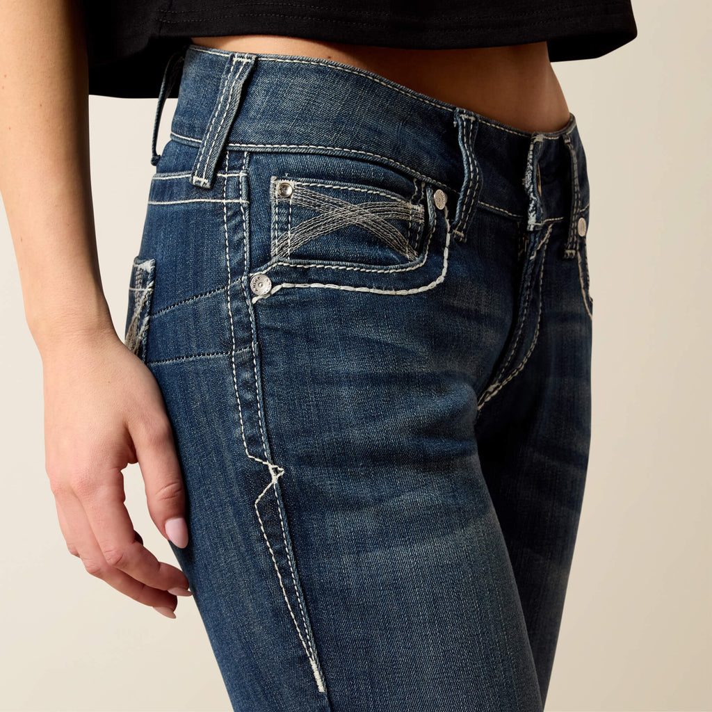 Women's Mid-Rise Stretch Straight Jeans - Dresden