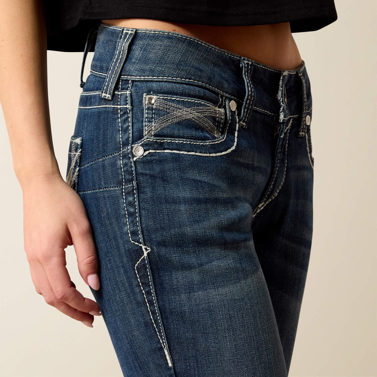Women's Mid-Rise Stretch Straight Jeans - Dresden