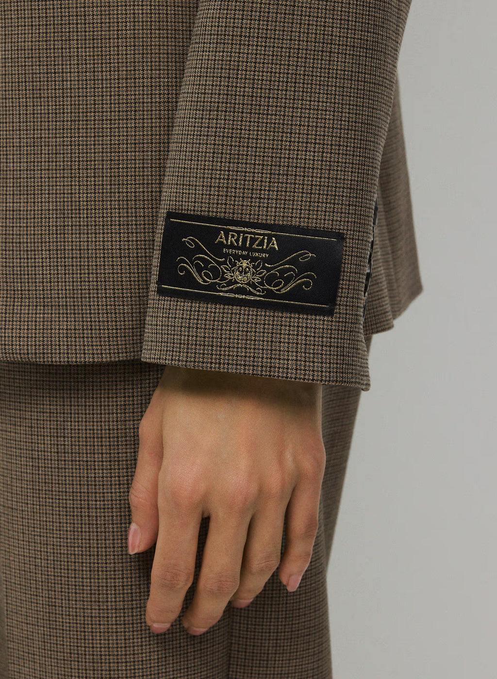 Single-Breasted Stretch Blazer - Check