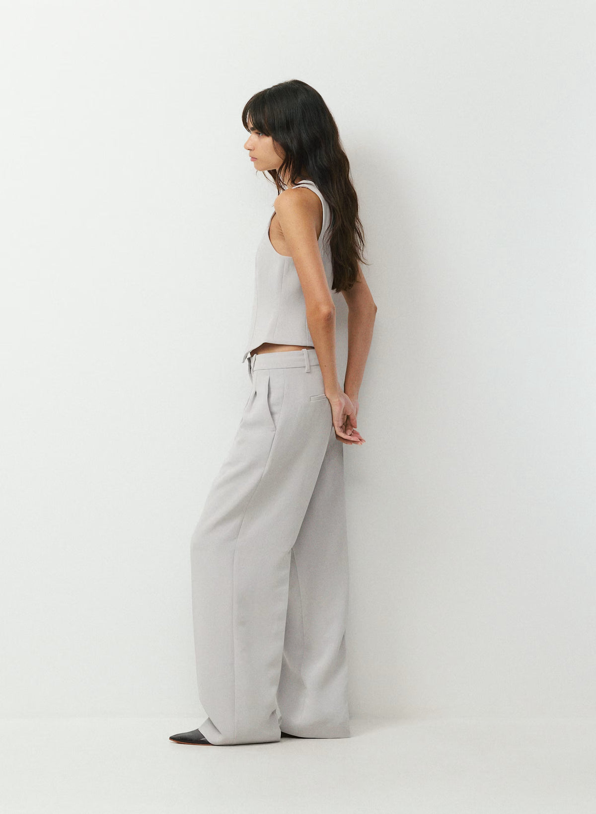 Lined Tailored Suit Vest - Olive