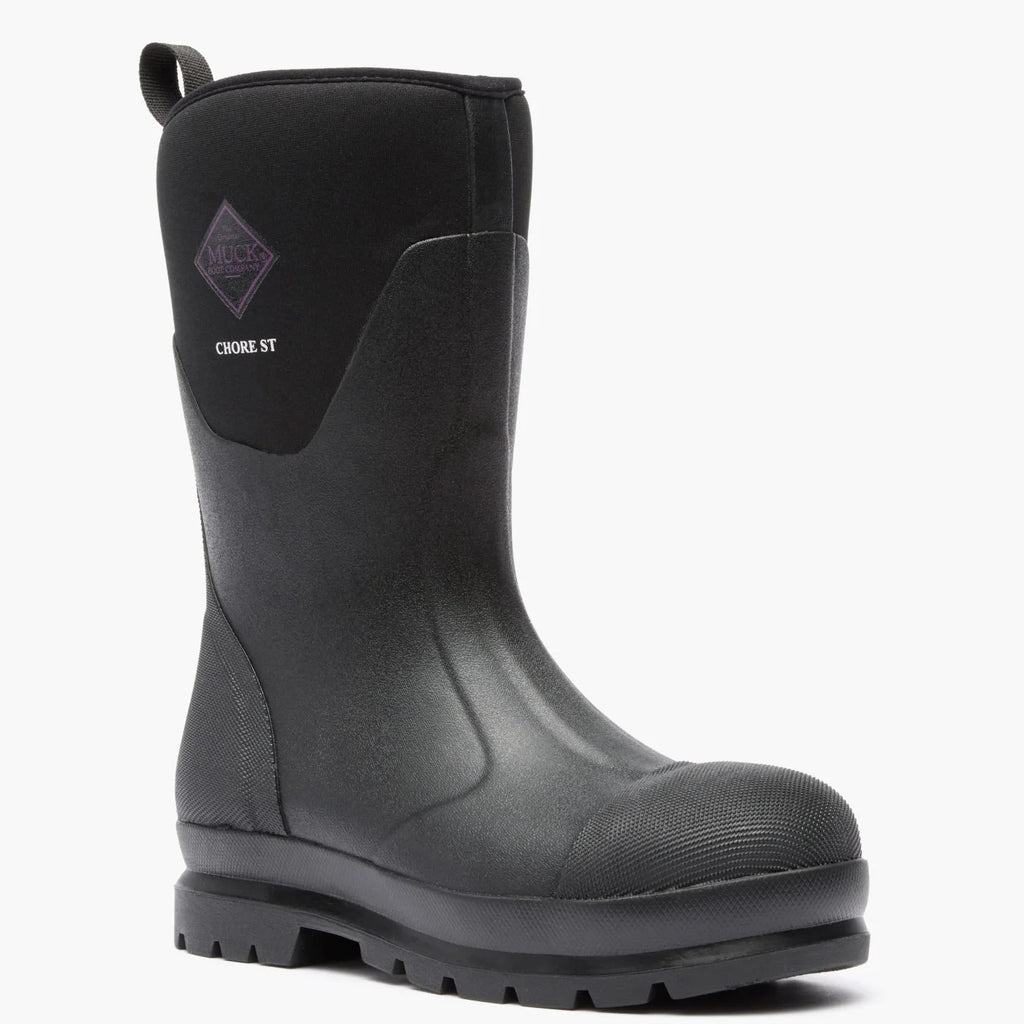 Women's Waterproof Steel Toe Mid Work Boot - Black