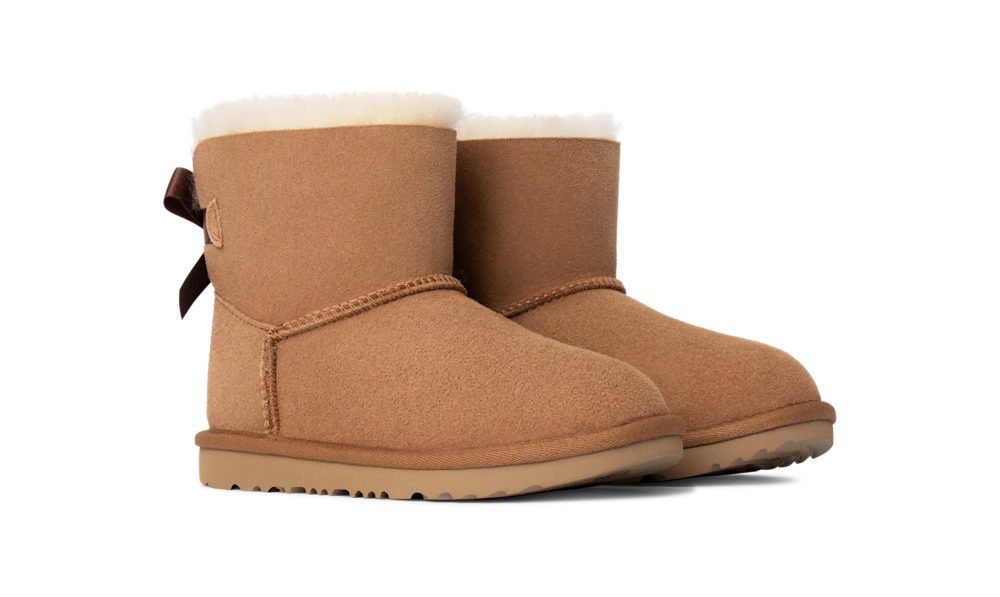 Kids' Mini Sheepskin Bow Boot - Brown