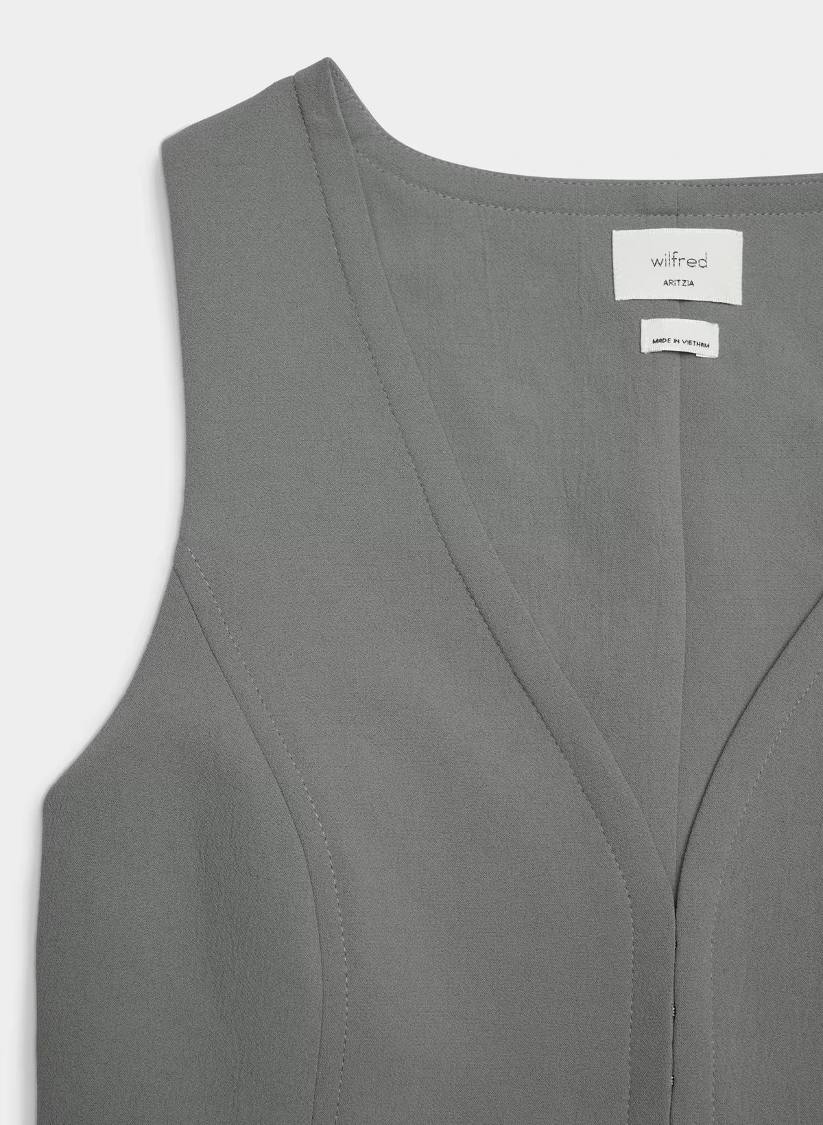 Lined Tailored Suit Vest - Olive