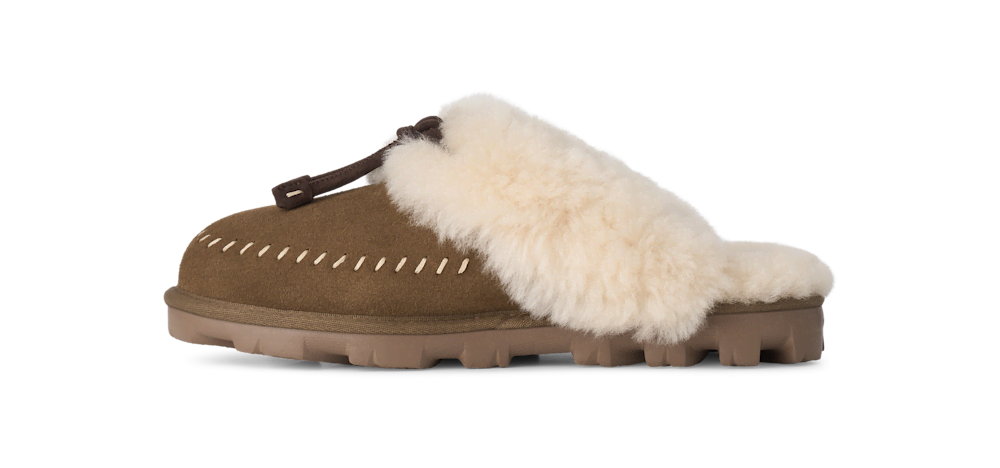 Women's Suede Sheepskin Lined Slippers - Mustard