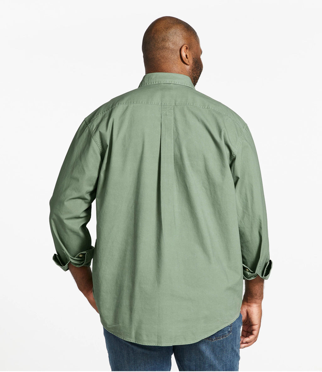 Men's Cotton Canvas Button-Down Shirt - Green