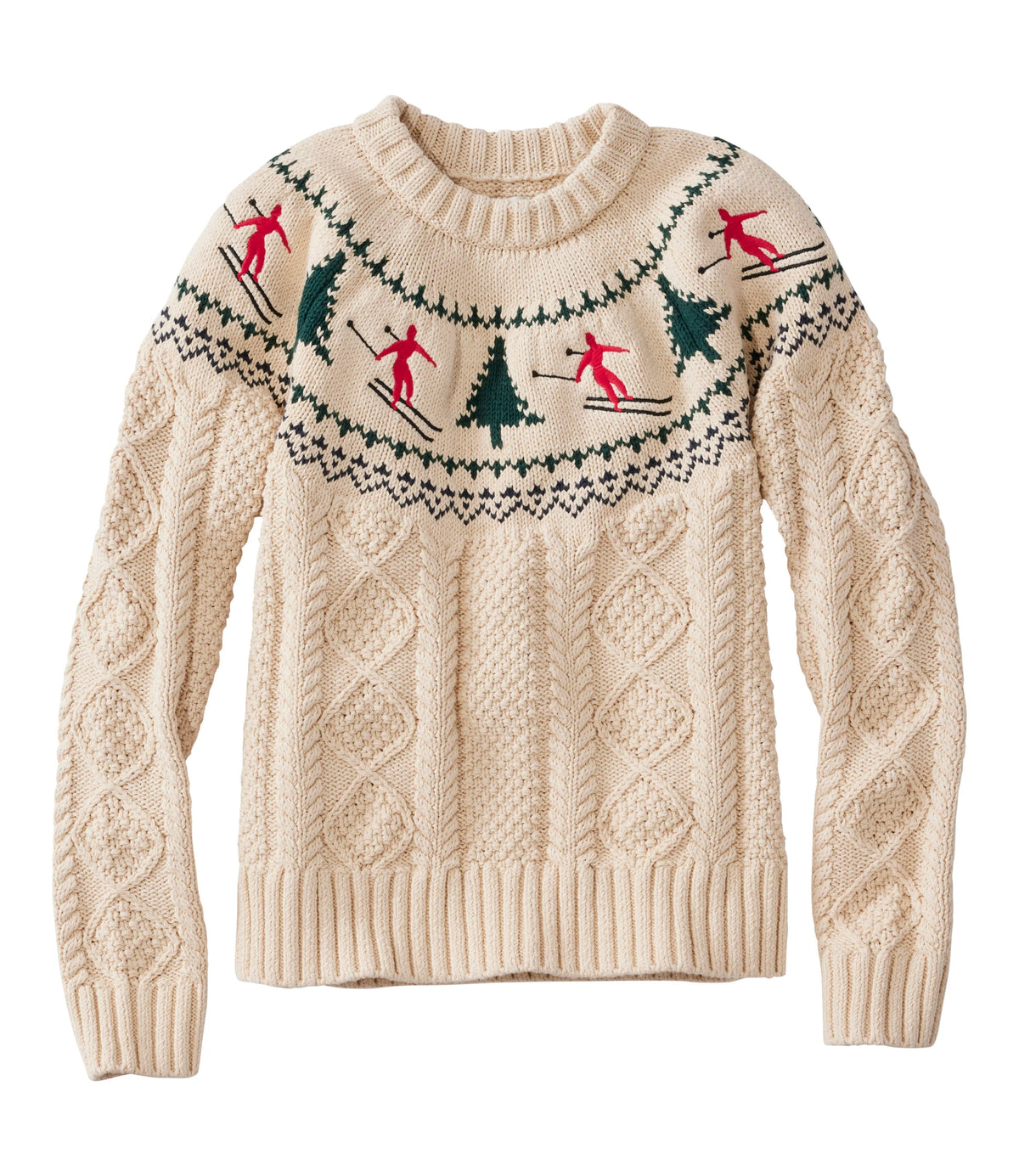 Women's Cotton Cable Knit Crewneck Sweater - Orchid