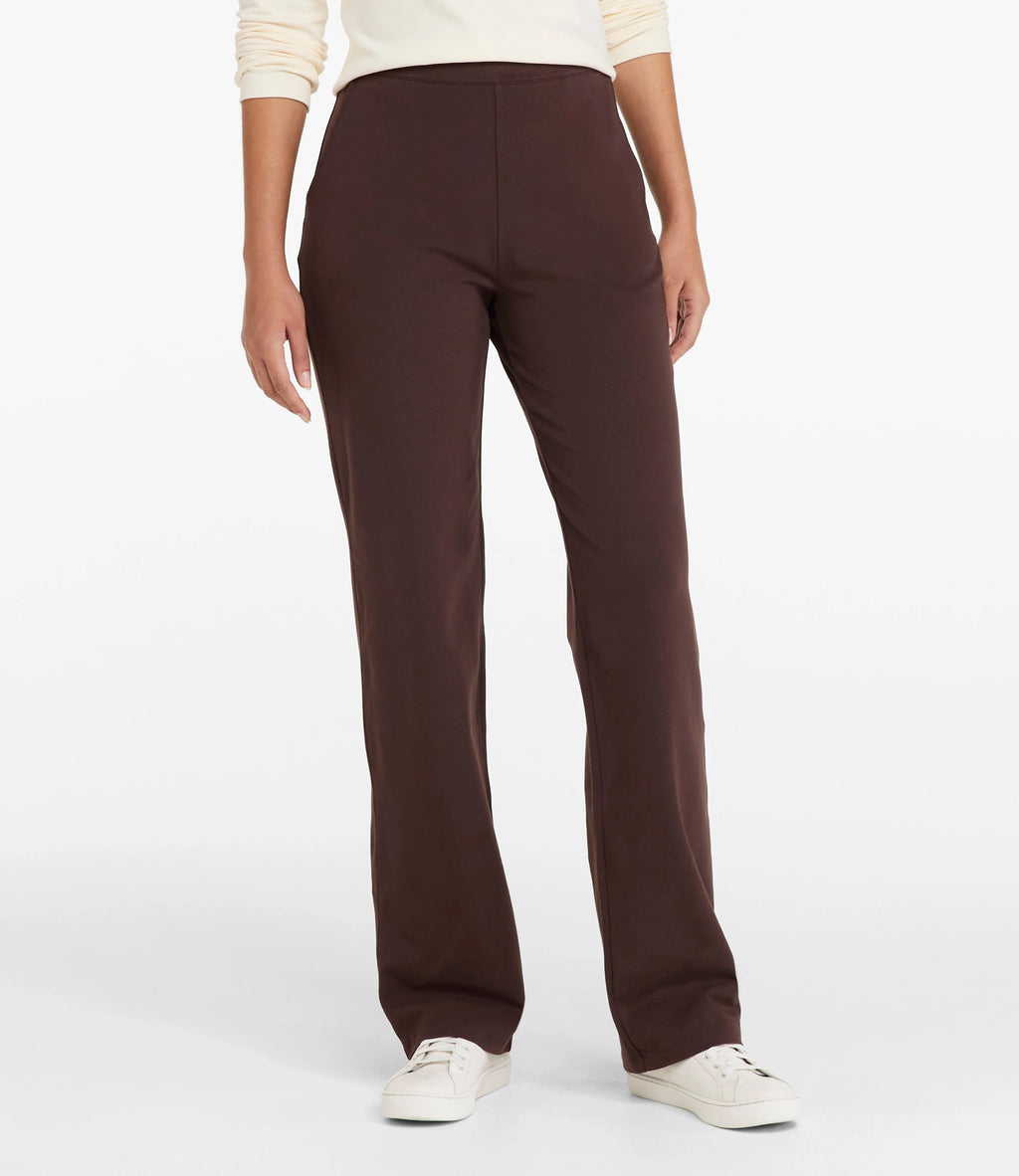 Women's High-Rise Straight-Leg Knit Pants - Black
