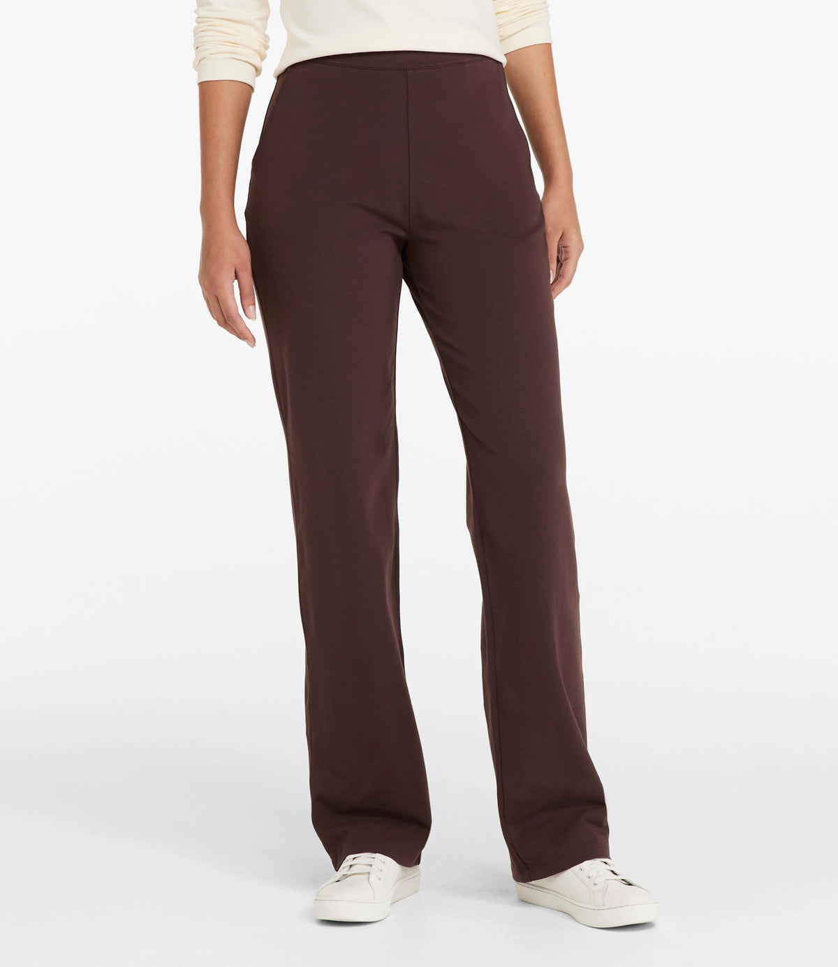 Women's High-Rise Straight-Leg Knit Pants - Black