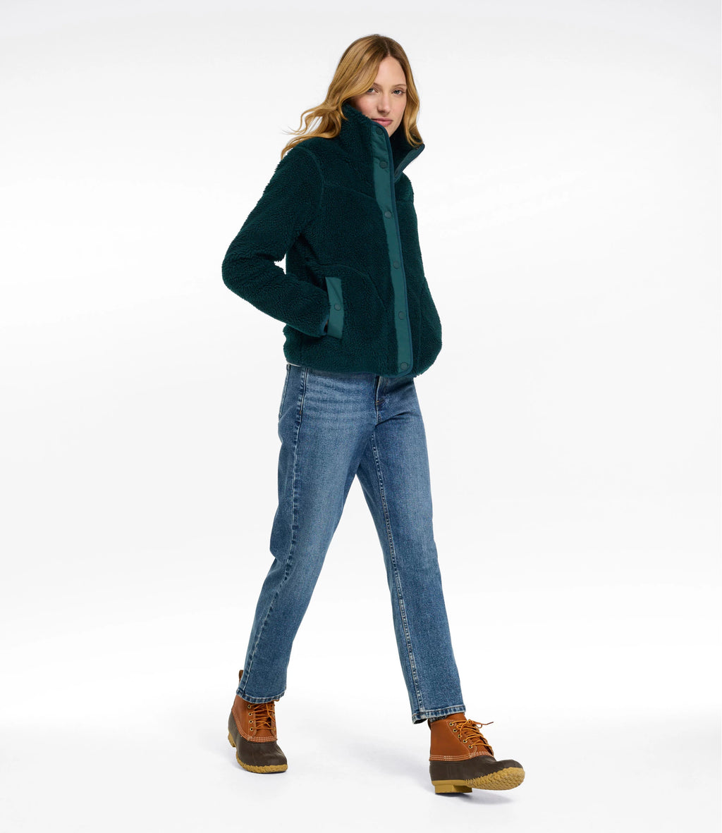 Women's Sherpa Fleece Jacket - Teal