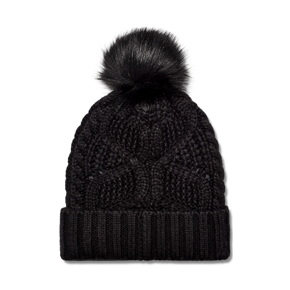 Women's Cable Knit Pom Beanie - Blue
