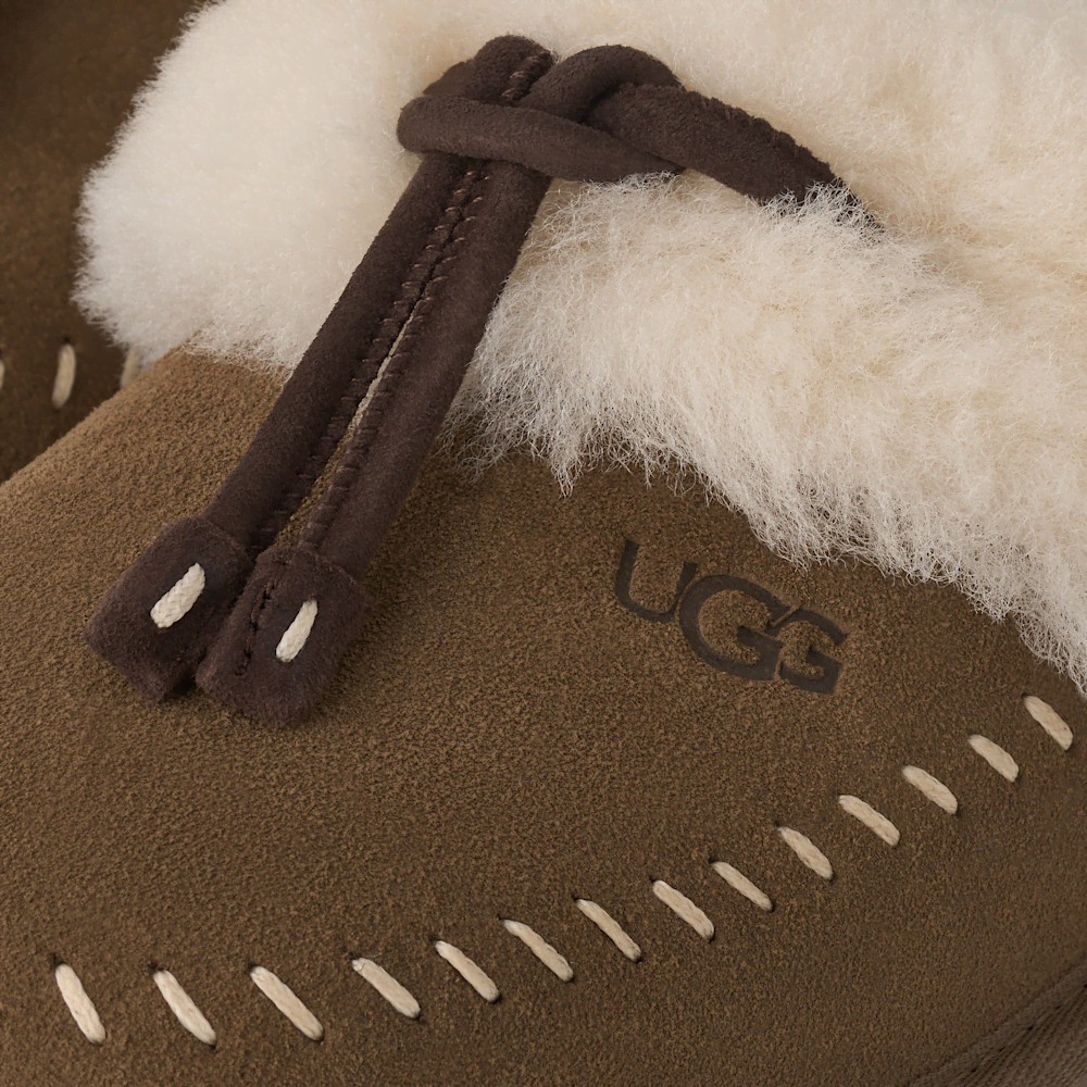 Women's Suede Sheepskin Lined Slippers - Mustard