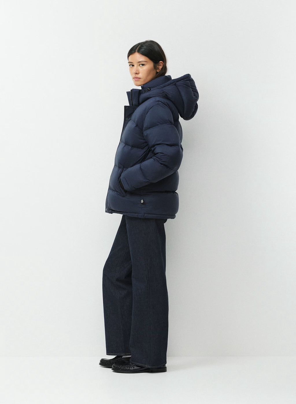 Long Down Puffer Jacket - Blue