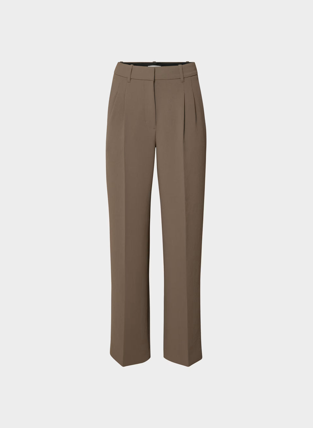 High-Rise Wide-Leg Crepe Trousers - Sand