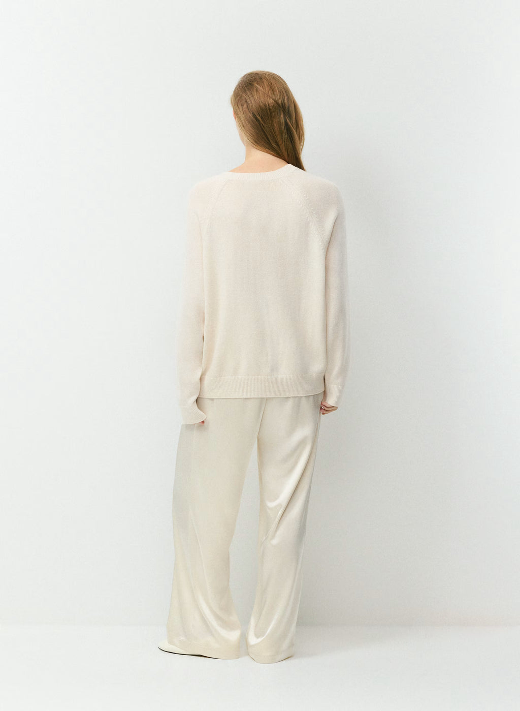 Wool Cashmere Raglan Sweater - Olive