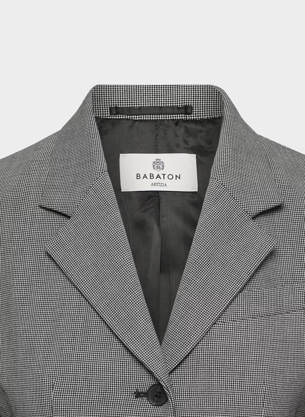 Single-Breasted Stretch Blazer - Brown Check