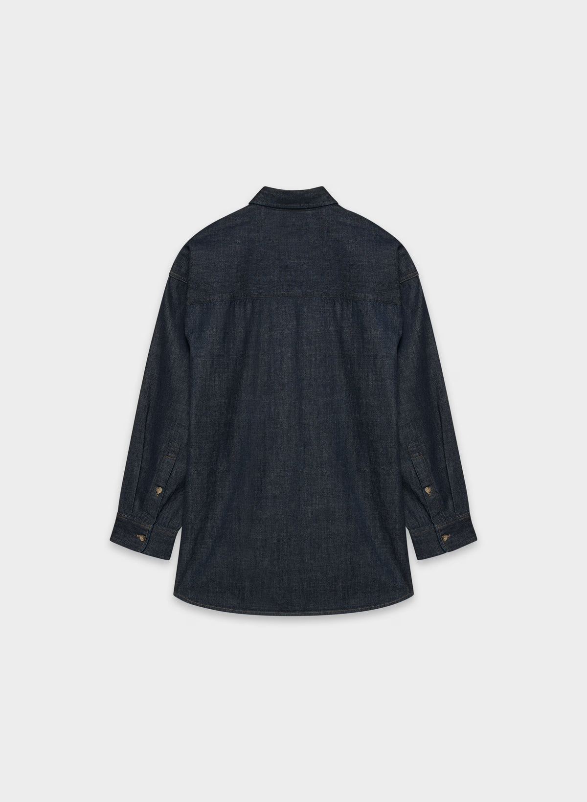 Oversized Hemp Blend Denim Shirt - Indigo