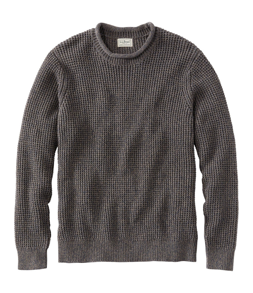 Men's Organic Cotton Waffle Knit Sweater - Indigo