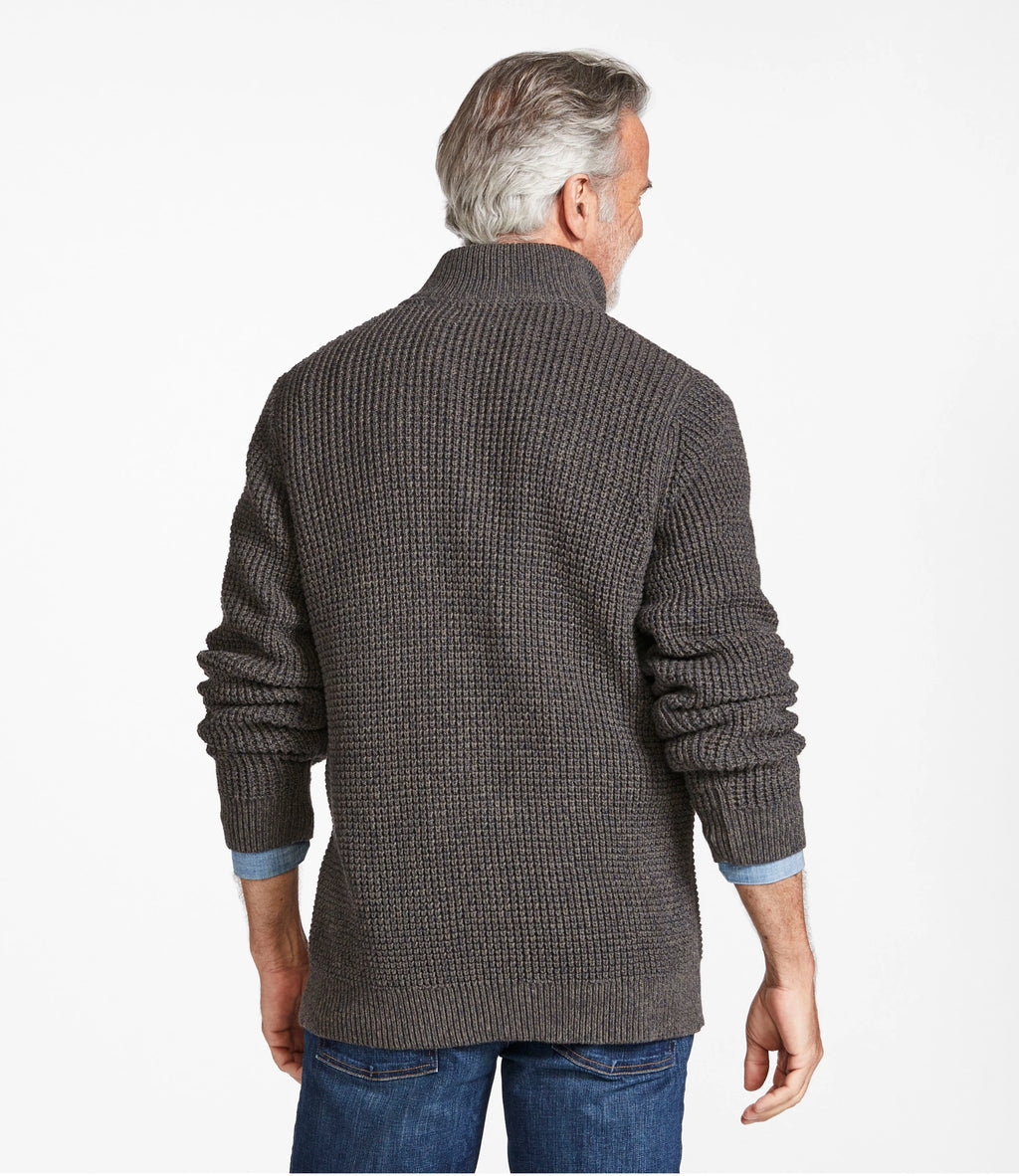 Men's Organic Cotton Waffle Quarter-Zip Sweater