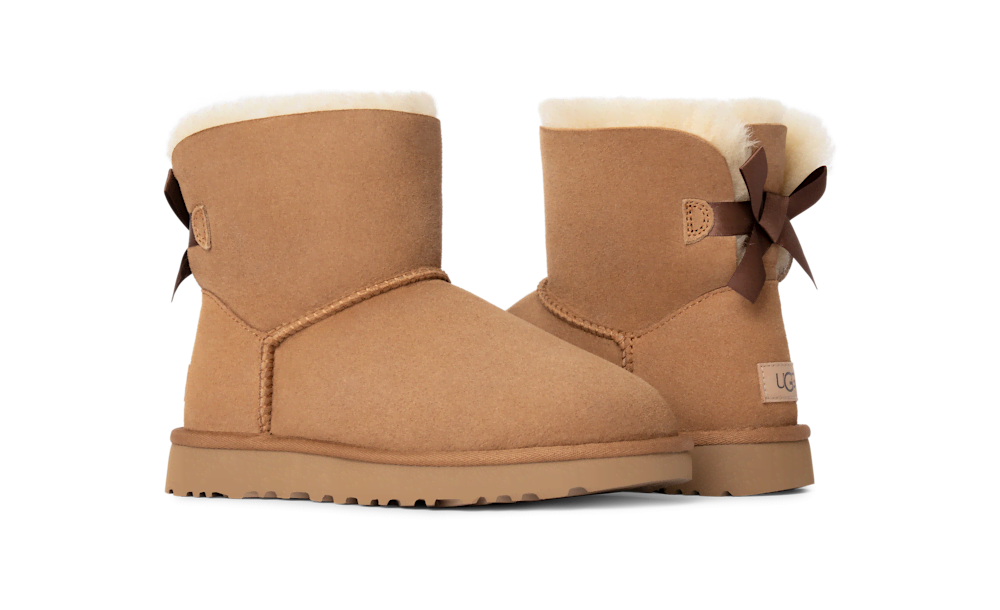 Women's Mini Sheepskin Bow Boot - Moonlight