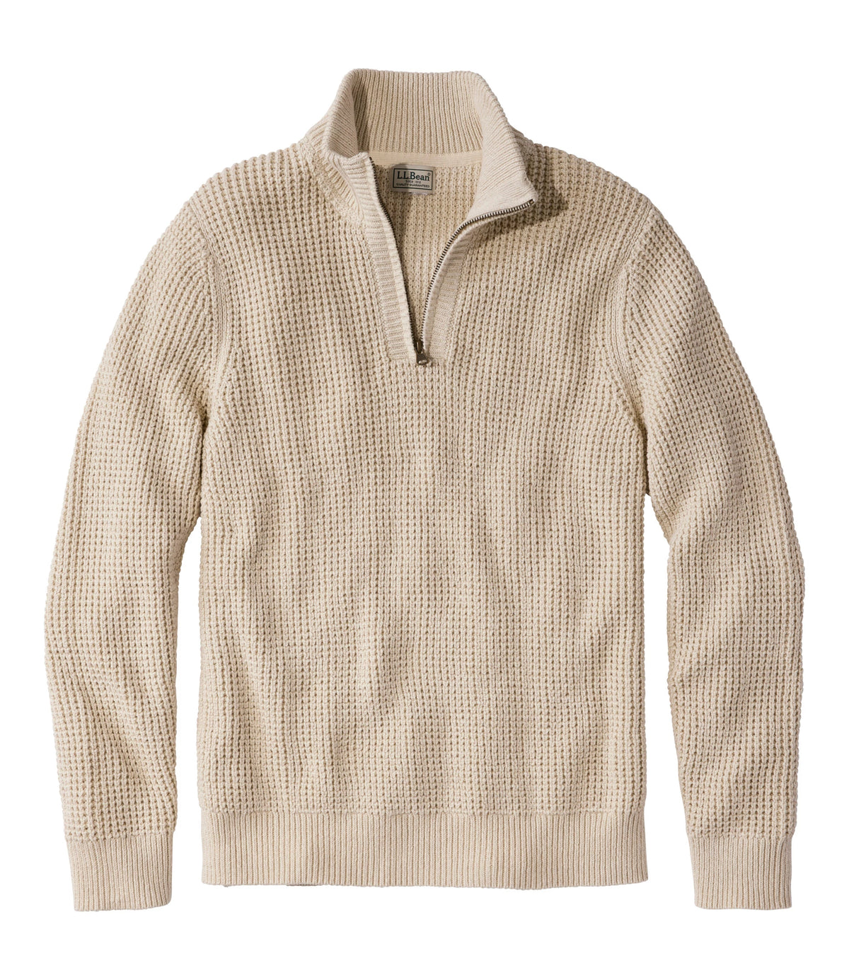 Men's Organic Cotton Waffle Quarter-Zip Sweater