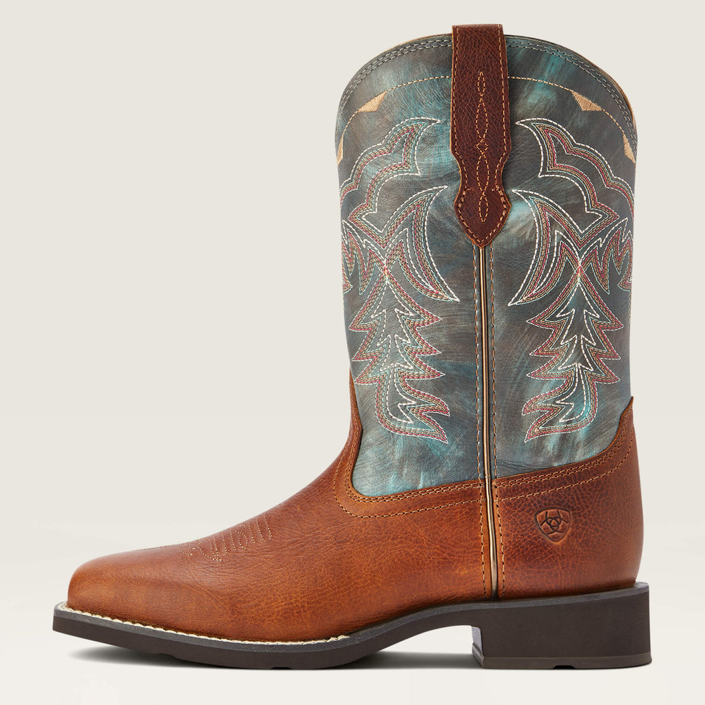 Women's Iridescent Leather Western Boots - Cider