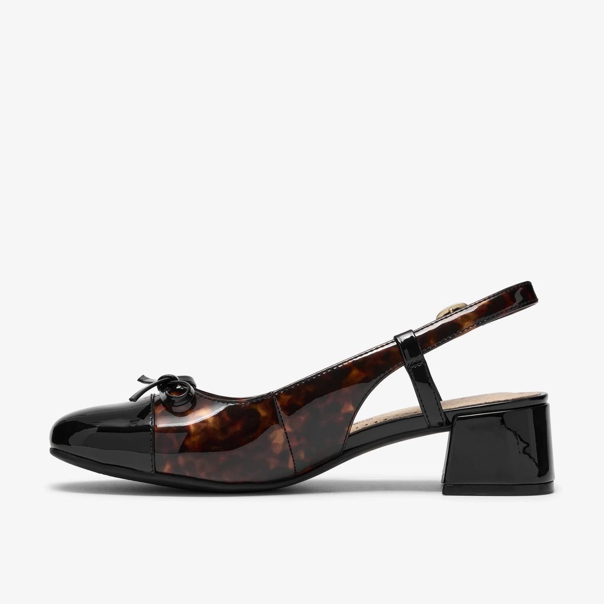 Women's Tortoiseshell Slingback Block Heel Pump
