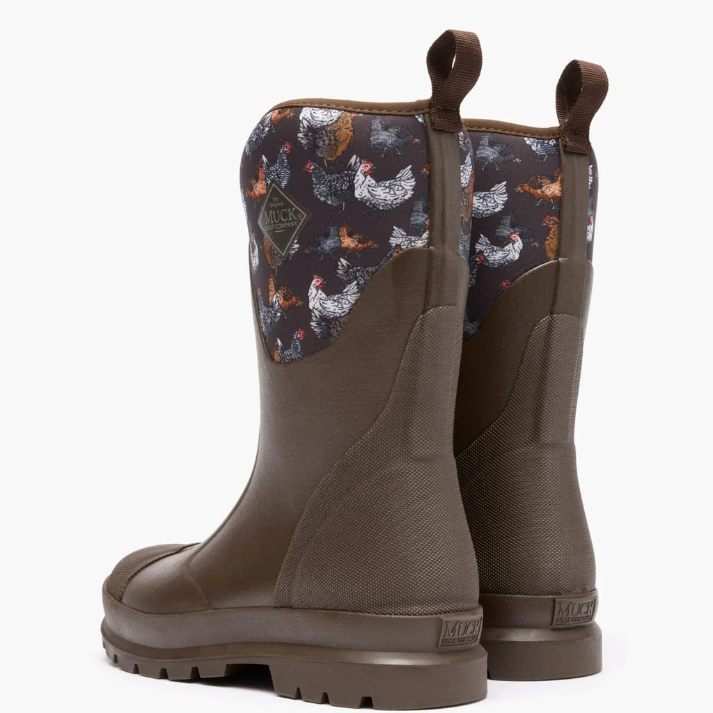 Women's Waterproof Mid Work Boot - Chicken Print