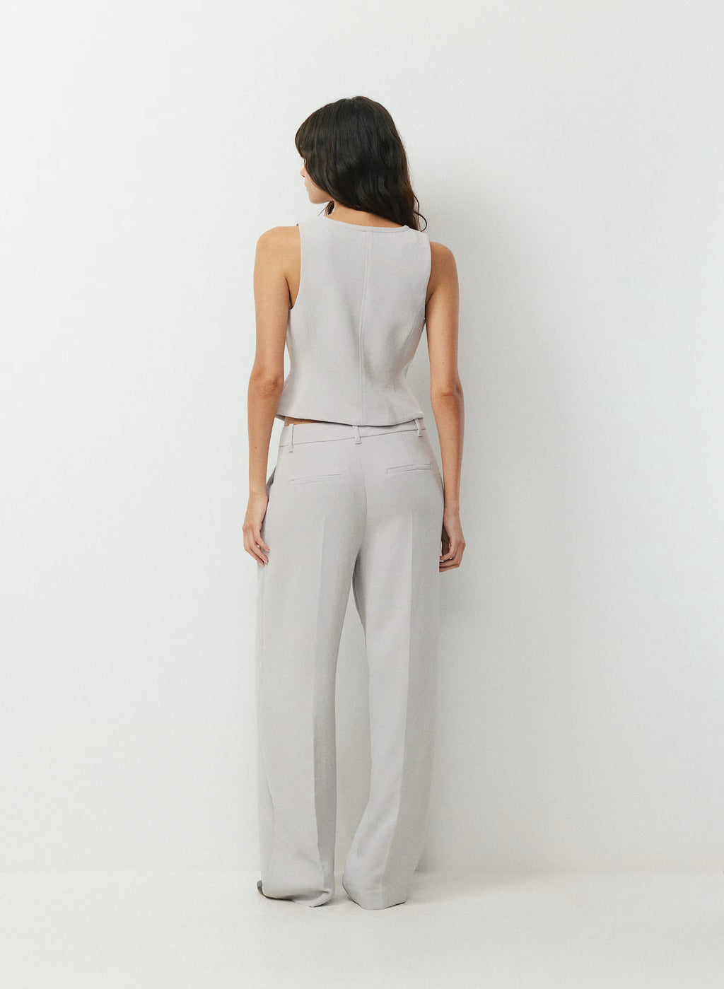 Lined Tailored Suit Vest - Olive