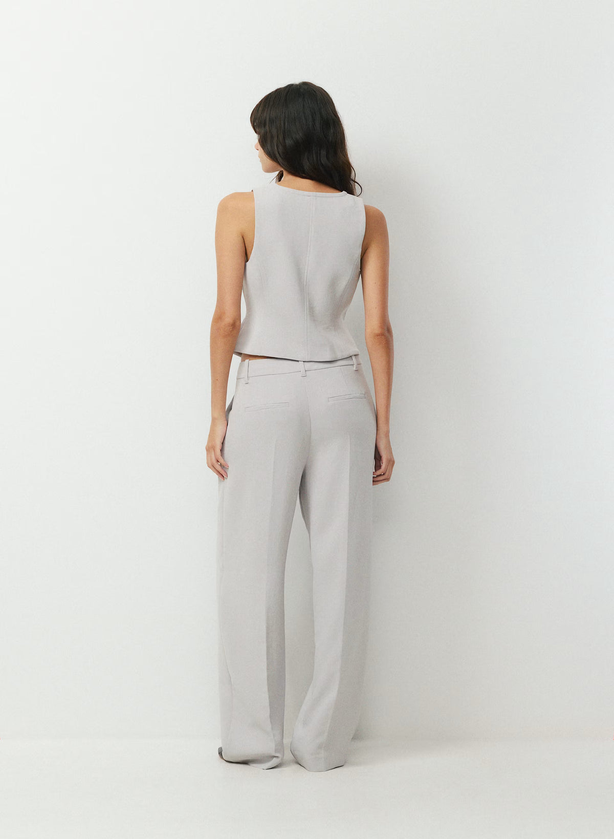 Lined Tailored Suit Vest - Olive