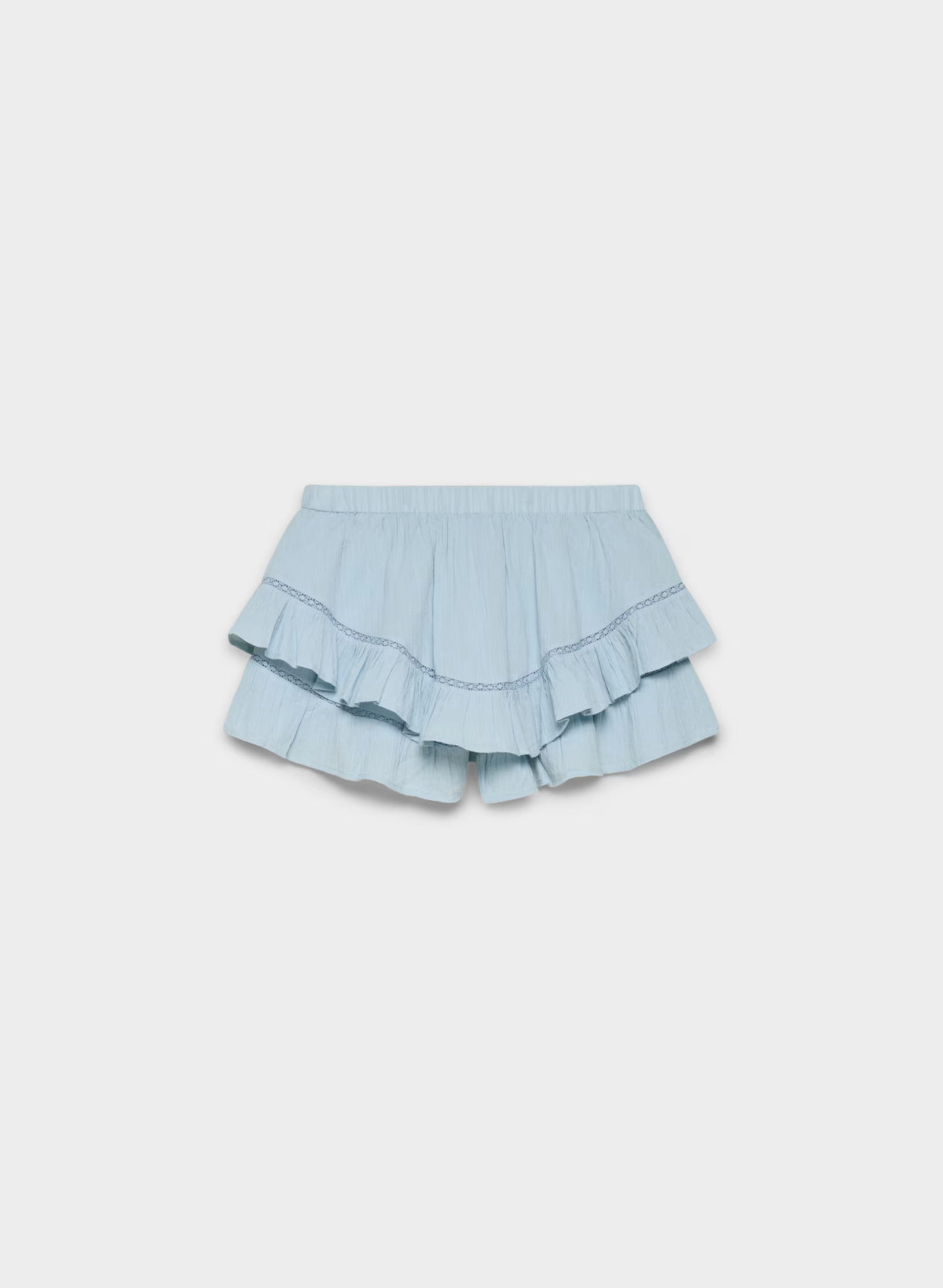 Relaxed Cotton Micro Skort - Ripple Blue