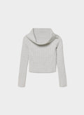 Off-Shoulder Cable Knit Sweater - Gray